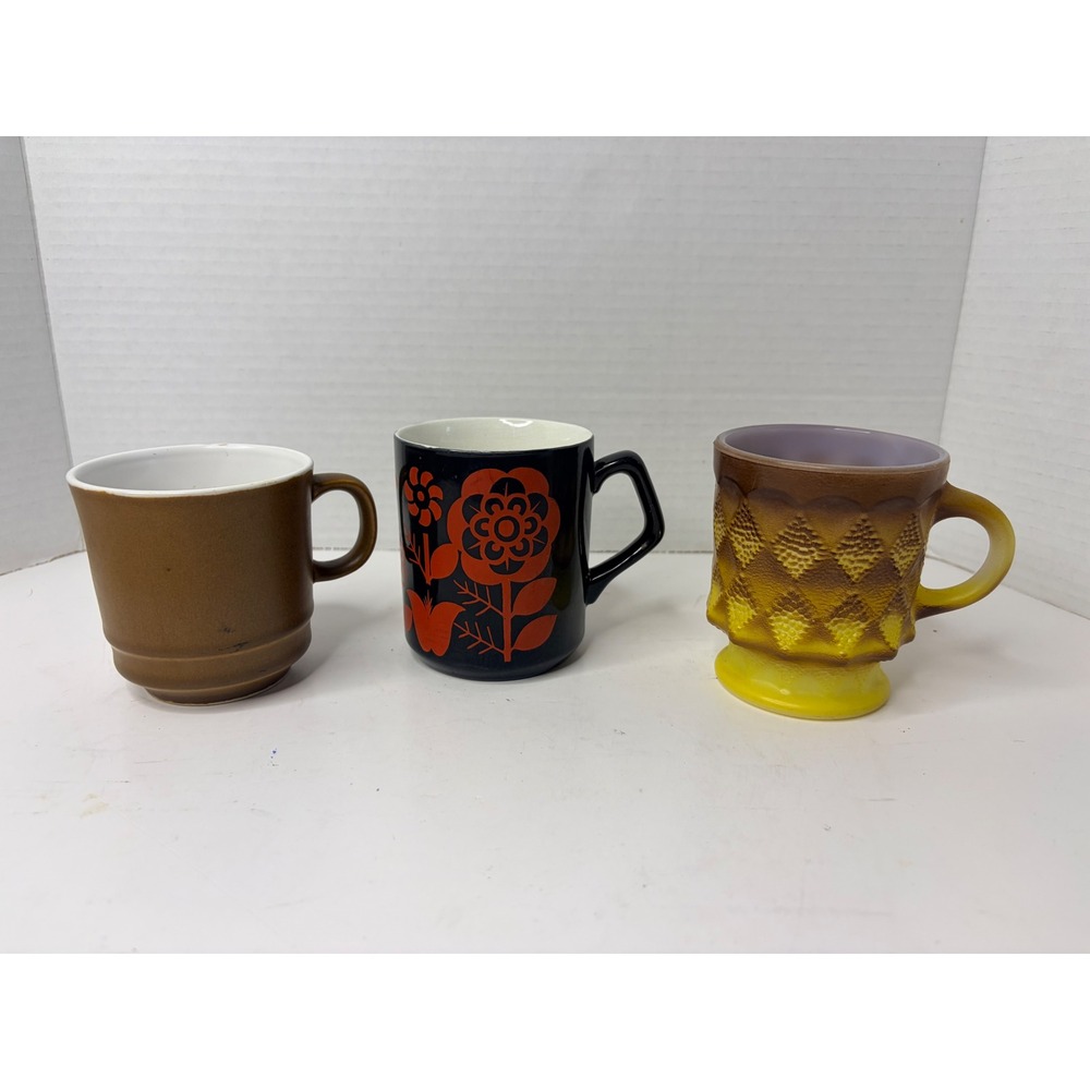 Vintage Mug Lot Fire King Kimberly Anchor Hocking Longton England Ceramic